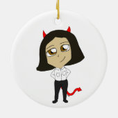 チビ(小さくかわいく書いた感じ)女 セラミックオーナメント (裏面)