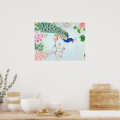 チビ(小さくかわいく書いた感じ)孔雀 |孔雀の恋人 | Peacock Lover Art ポスター (キッチン)