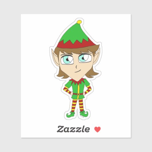 チビ（小さくかわいく書いた感じ）小妖精や小人 シール (シート)