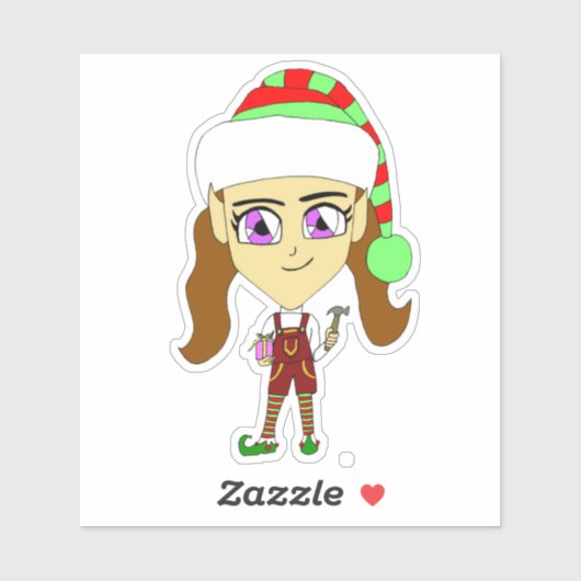 チビ（小さくかわいく書いた感じ）小妖精や小人 シール (シート)