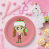 チビ（小さくかわいく書いた感じ）小妖精や小人 ペーパープレート (パーティー)