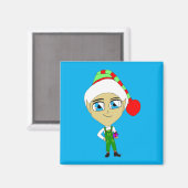 チビ（小さくかわいく書いた感じ）小妖精や小人 マグネット (正面/裏面)