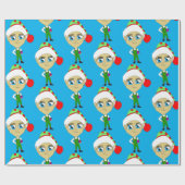 チビ（小さくかわいく書いた感じ）小妖精や小人 ラッピングペーパー (フラット)