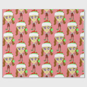 チビ（小さくかわいく書いた感じ）小妖精や小人 ラッピングペーパー (フラット)