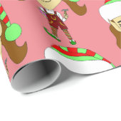 チビ（小さくかわいく書いた感じ）小妖精や小人 ラッピングペーパー (ロールコーナー)