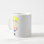 チビ(小さくかわいく書いた感じ)「悪い」女の子 コーヒーマグカップ (正面左)