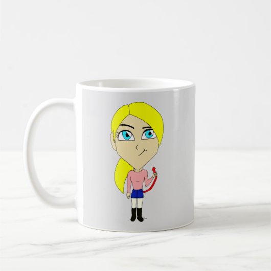 チビ(小さくかわいく書いた感じ)「悪い」女の子 コーヒーマグカップ (左)