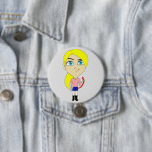 チビ(小さくかわいく書いた感じ)「悪い」女の子 缶バッジ (インサイチュ)