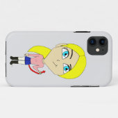 チビ（小さくかわいく書いた感じ）「悪い」女の子 Case-Mate iPhoneケース (裏面(横))