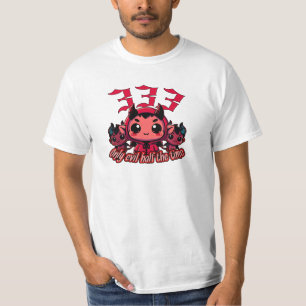 チビ(小さくかわいく書いた感じ)悪魔 – 333唯一の悪の半分の時間 Tシャツ