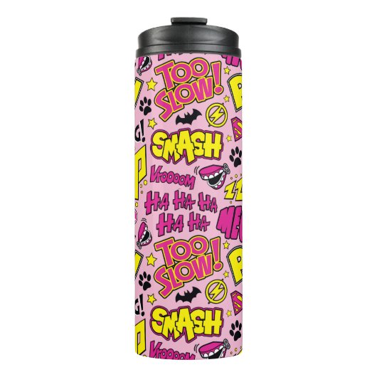 チビ(小さくかわいく書いた感じ)漫画フレーズとロゴパターン タンブラー (正面)