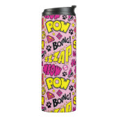 チビ(小さくかわいく書いた感じ)漫画フレーズとロゴパターン タンブラー (回転左)