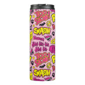 チビ(小さくかわいく書いた感じ)漫画フレーズとロゴパターン タンブラー (裏面)