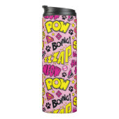 チビ(小さくかわいく書いた感じ)漫画フレーズとロゴパターン タンブラー (回転右)