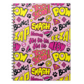 チビ（小さくかわいく書いた感じ）漫画フレーズとロゴパターン ノートブック (正面)