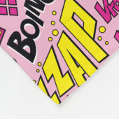 チビ（小さくかわいく書いた感じ）漫画フレーズとロゴパターン フリースブランケット (角)