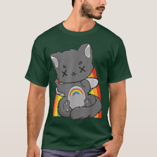 チビ(小さくかわいく書いた感じ)猫妖精ケイ夢かわいいアニメネコハラジ Tシャツ