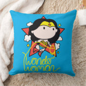 チビ(小さくかわいく書いた感じ)疑問に思ウーマン飛んでいるウーマン&ラッソ クッション (ブランケット)