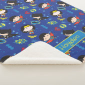 チビ(小さくかわいく書いた感じ)疑問に思女すごい男バットマン柄 シェルパブランケット (3/4)