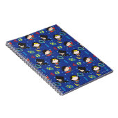 チビ（小さくかわいく書いた感じ）疑問に思女すごい男バットマン柄 ノートブック (右側)