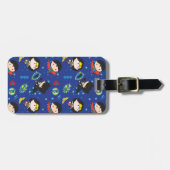 チビ（小さくかわいく書いた感じ）疑問に思女すごい男バットマン柄 ラゲッジタグ (正面横)