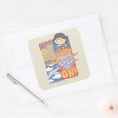 チビ（小さくかわいく書いた感じ）疑問に思女性 | Sassyパンツをはいてる！ スクエアシール (封筒)