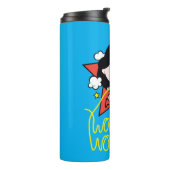 チビ(小さくかわいく書いた感じ)疑問に思投げ飛んでいる縄付き女性 タンブラー (回転左)