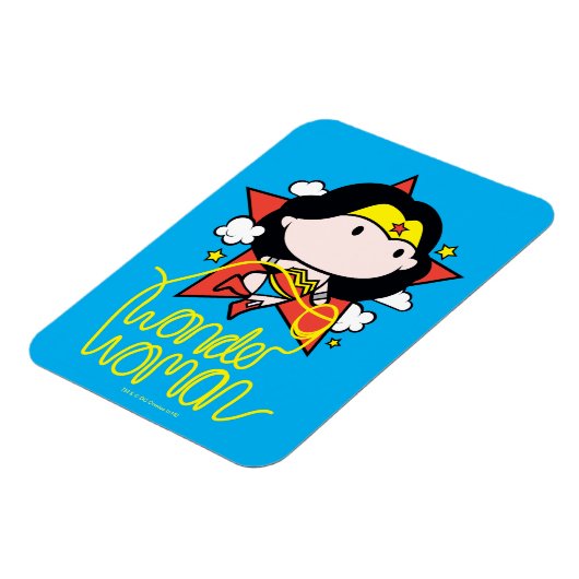 チビ(小さくかわいく書いた感じ)疑問に思投げ飛んでいる縄付き女性 マグネット (左側)