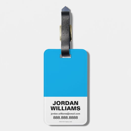 チビ(小さくかわいく書いた感じ)疑問に思投げ飛んでいる縄付き女性 ラゲッジタグ (裏面縦)