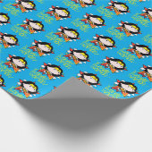 チビ(小さくかわいく書いた感じ)疑問に思投げ飛んでいる縄付き女性 ラッピングペーパー (角)