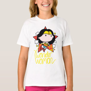チビ(小さくかわいく書いた感じ)疑問に思投げ飛んでいる縄付き女性 Tシャツ