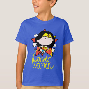 チビ(小さくかわいく書いた感じ)疑問に思投げ飛んでいる縄付き女性 Tシャツ