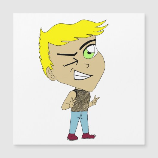 チビ（小さくかわいく書いた感じ）磁石 (正面)