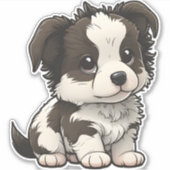 チビ（小さくかわいく書いた感じ）縁どコリー シール (正面)