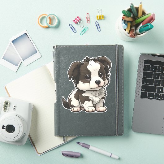 チビ（小さくかわいく書いた感じ）縁どコリー シール (iPadカバー)