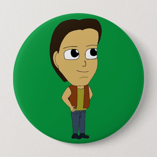 チビ(小さくかわいく書いた感じ) 缶バッジ (正面)