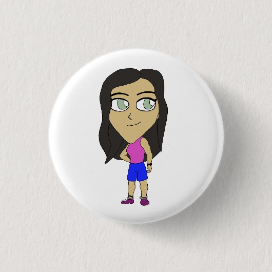 チビ（小さくかわいく書いた感じ） 缶バッジ (正面)