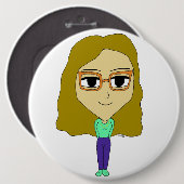 チビ（小さくかわいく書いた感じ） 缶バッジ (正面&裏面)