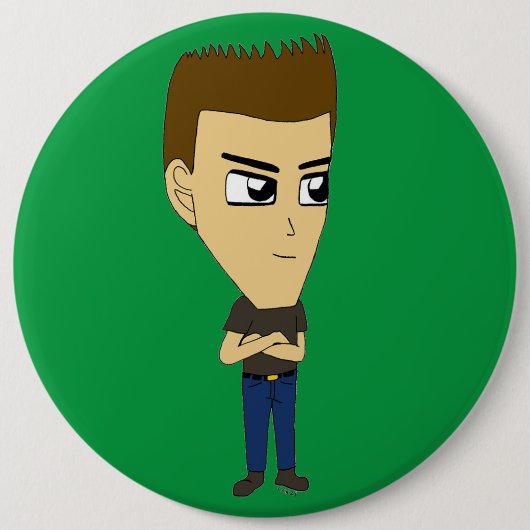 チビ(小さくかわいく書いた感じ) 缶バッジ (正面)