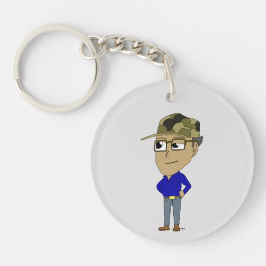 チビ（小さくかわいく書いた感じ）鎖 キーホルダー (正面)