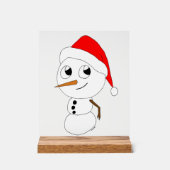 チビ（小さくかわいく書いた感じ）雪だるま アクリルサイン (正面)