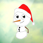 チビ（小さくかわいく書いた感じ）雪だるま ウィンドウサイン (シート3)