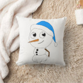 チビ(小さくかわいく書いた感じ)雪だるま クッション (ブランケット)