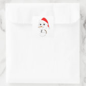 チビ(小さくかわいく書いた感じ)雪だるま スクエアシール (バッグ)