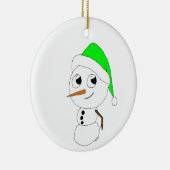チビ(小さくかわいく書いた感じ)雪だるま セラミックオーナメント (右)