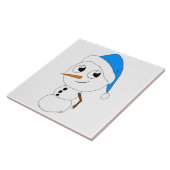 チビ(小さくかわいく書いた感じ)雪だるま タイル (側面)