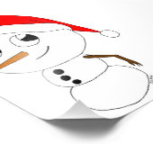 チビ（小さくかわいく書いた感じ）雪だるま フォトプリント            (角)