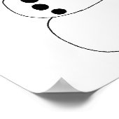 チビ(小さくかわいく書いた感じ)雪だるま ポスター (角)