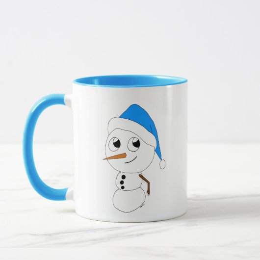 チビ（小さくかわいく書いた感じ）雪だるま マグカップ (左)
