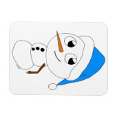 チビ（小さくかわいく書いた感じ）雪だるま マグネット (横)